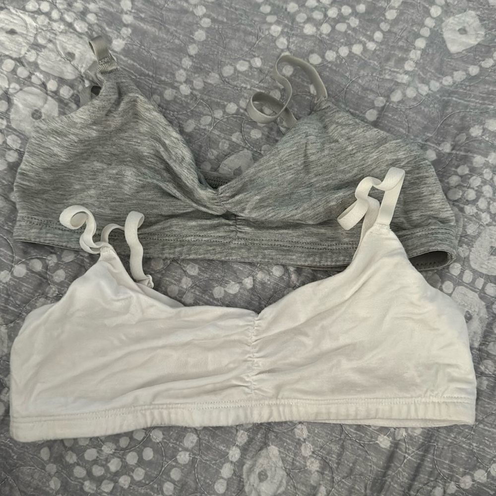 Maidenform Kids Bralette Set - Gray and White
